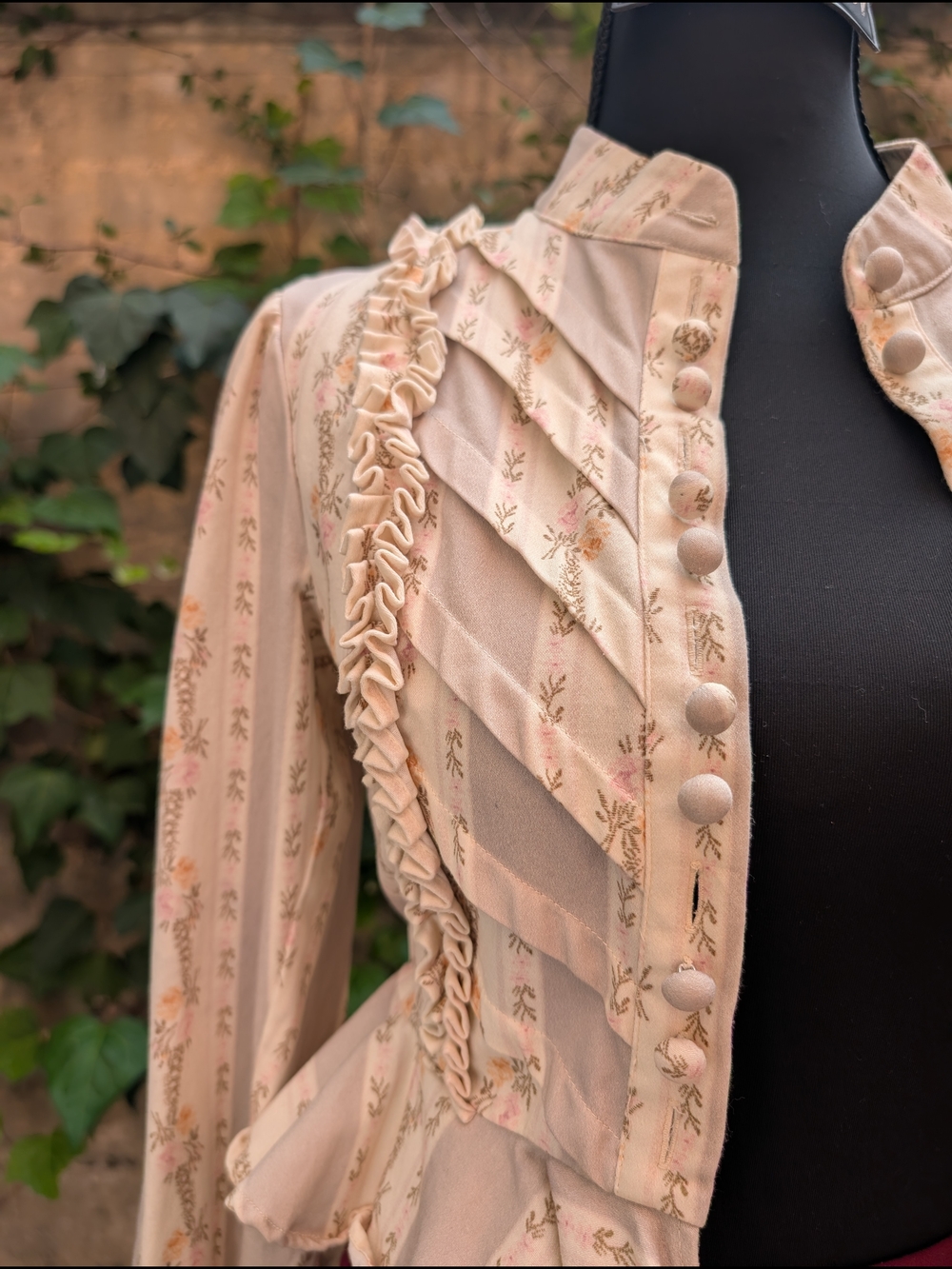 Ivory Ruffle Peplum Blazer Jacket - Picture 8 of 9